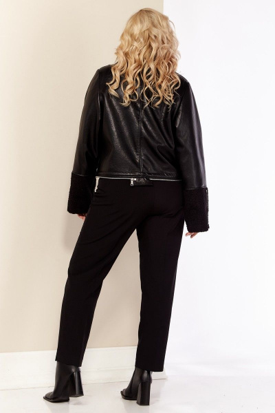 Демисезонная дубленка-трансформер из экокожи с мехом Celentano 2025.1 черный - фото 15