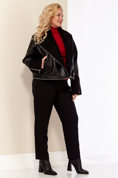 Демисезонная дубленка-трансформер из экокожи с мехом Celentano 2025.1 черный - фото 12