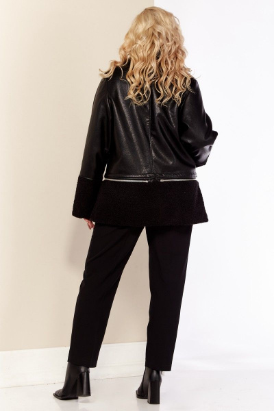 Демисезонная дубленка-трансформер из экокожи с мехом Celentano 2025.1 черный - фото 9