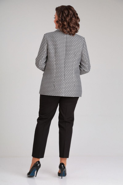 Блуза, брюки, жакет Mubliz 079 черно-белый - фото 2
