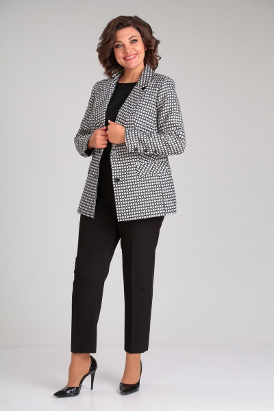 Блуза, брюки, жакет Mubliz 079 черно-белый - фото 3