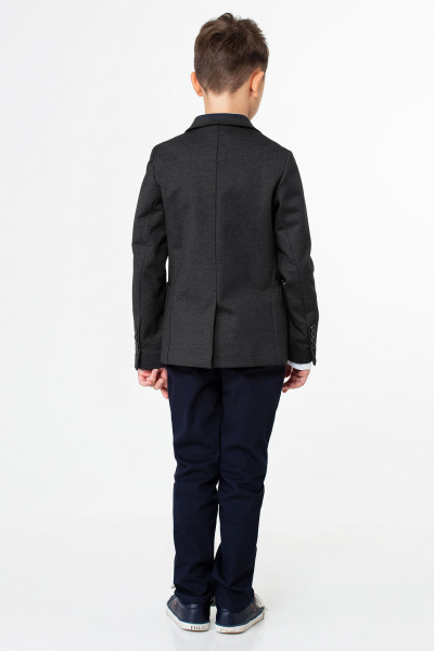Пиджак для мальчика с отрезным бочком и внутренним карманом Panda Kids 355531-164 Темно-серый - фото 2
