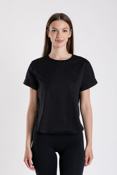 Джемпер свободный удлиненный из хлопка для повседневного комфорта SERGE 0293/28 black001 - фото 1