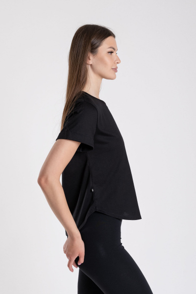 Джемпер свободный удлиненный из хлопка для повседневного комфорта SERGE 0293/28 black001 - фото 2