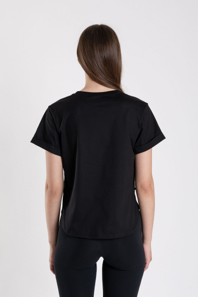 Джемпер свободный удлиненный из хлопка для повседневного комфорта SERGE 0293/28 black001 - фото 3