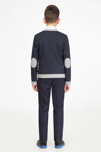 Кардиган строгий для мальчика из трикотажа Panda Kids 323031A-164 Синий - фото 2
