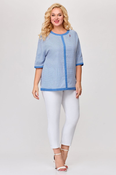 Туника DaLi 4501 белый-голубой - фото 1