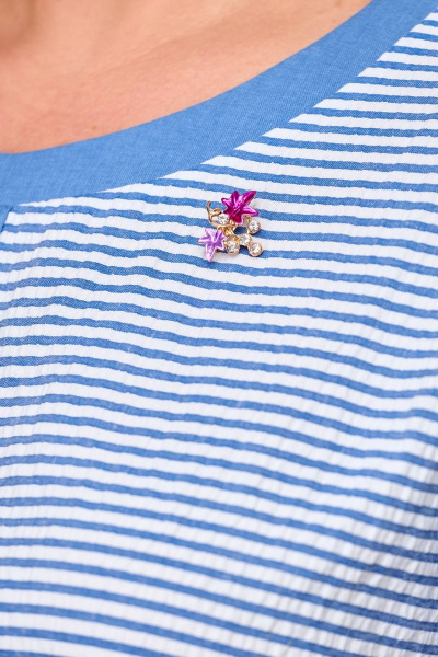 Туника DaLi 4501 белый-голубой - фото 3