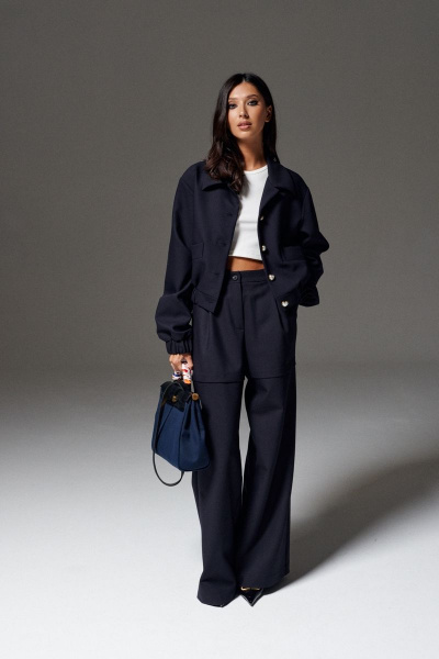 Брюки ANNETE A419 черно-синий - фото 2