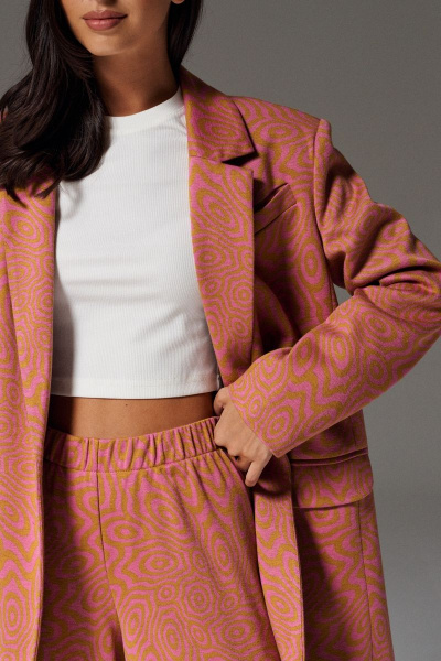 Демисезонные трикотажные брюки с абстрактным принтом ANNETE A435 - фото 2