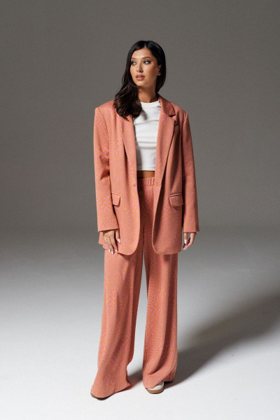 Демисезонные трикотажные брюки с абстрактным принтом ANNETE A435 - фото 1