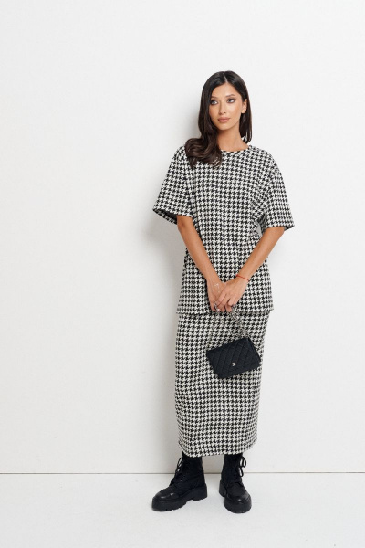 Юбка приталенная из трикотажа с разрезом 93 см ANNETE A442 - фото 1