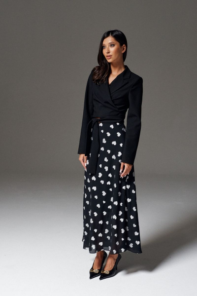 Повседневная юбка с поясом на резинке и сердцами ANNETE A451 - фото 3