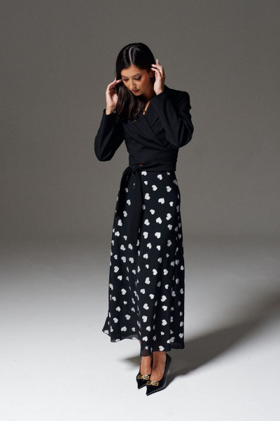 Повседневная юбка с поясом на резинке и сердцами ANNETE A451 - фото 1