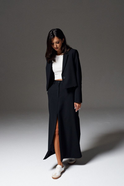 Деловой укороченный жакет из костюмной ткани ANNETE A5175 - фото 2