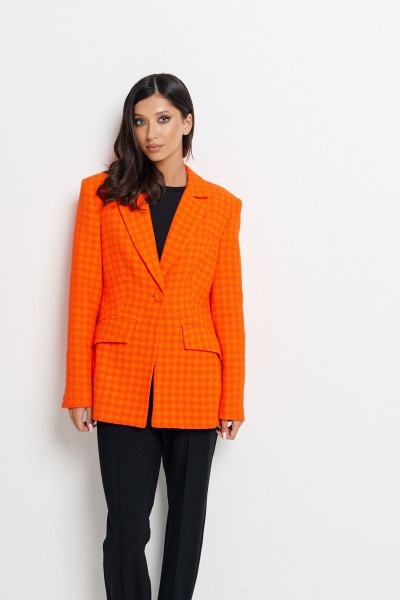 Деловой прилегающий жакет с лацканом из фактурной ткани ANNETE A5179 - фото 2