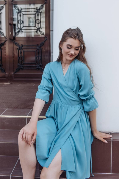 Платье на запах прилегающего силуэта из легкой ткани GlasiO 5883- - фото 3