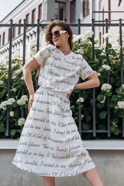 Платье из легкого штапеля с отрезным по линии талии силуэтом GlasiO 5882 - фото 1