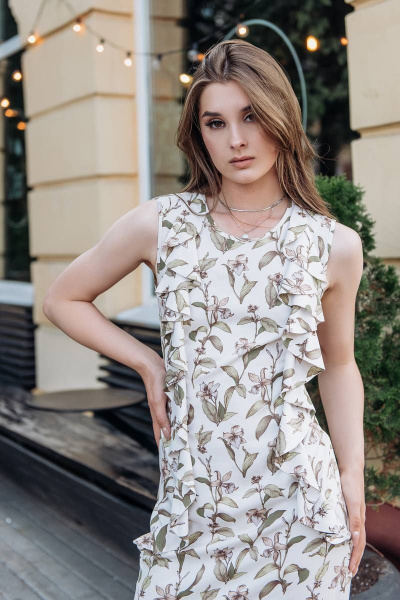 Платье прилегающего силуэта из искусственной замши с молнией GlasiO 5888- - фото 2