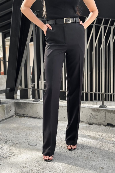 Повседневные черные брюки с карманами и гульфик Allma P-015 черный - фото 2