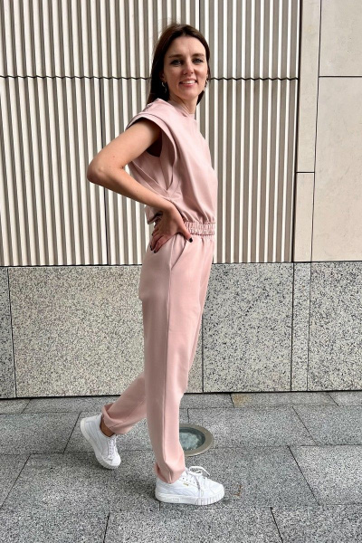 Костюм брюки и джемпер из хлопка, с карманами i3i Fashion 405/1 розовый - фото 5