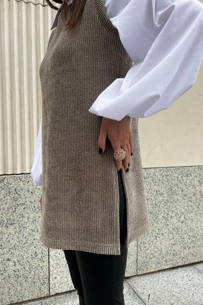 Туника из трикотажа с разрезами, свободный крой, до бедра i3i Fashion 602/1 - фото 6