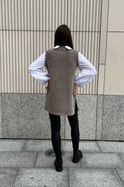 Туника из трикотажа с разрезами, свободный крой, до бедра i3i Fashion 602/1 - фото 5