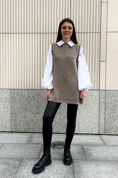 Туника из трикотажа с разрезами, свободный крой, до бедра i3i Fashion 602/1 - фото 2