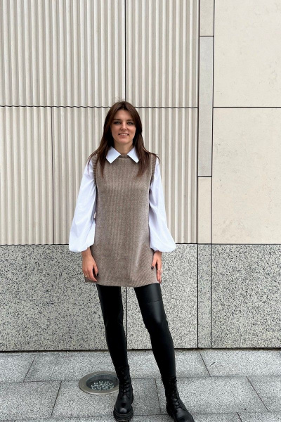 Туника из трикотажа с разрезами, свободный крой, до бедра i3i Fashion 602/1 - фото 1