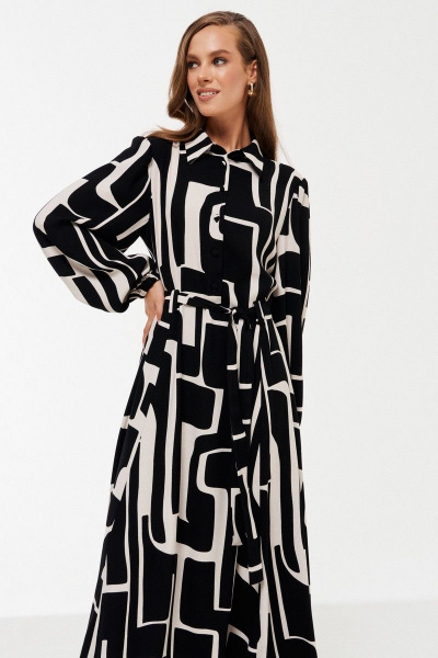 Платье Prestige 4899/3 черно-бежевый - фото 3