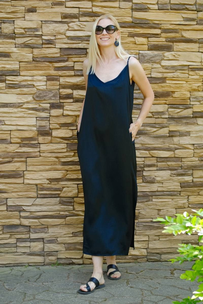 Платье из вискозы в стиль на каждый день Achosa 1153 черный - фото 5