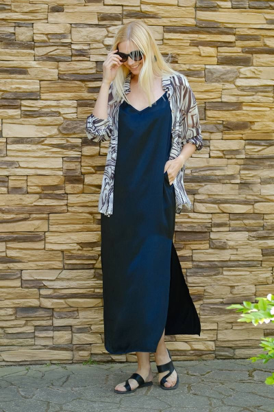 Платье из вискозы в стиль на каждый день Achosa 1153 черный - фото 2