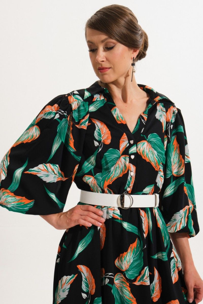 Мультиколор расклешенное платье с резинкой и карманами VI ORO VR-1052/2 - фото 6