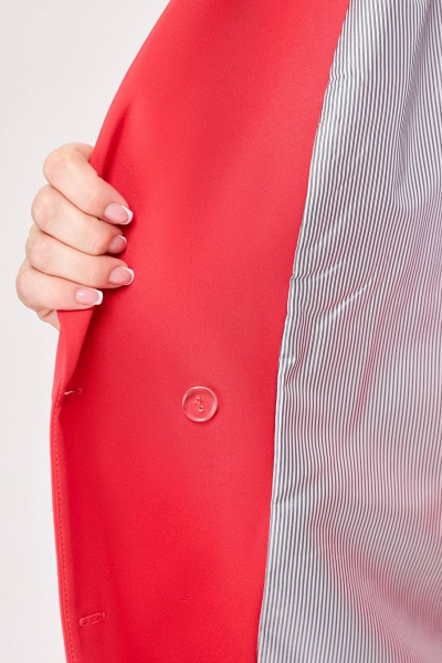 Деловой костюм 2-ка жакет и брюки из костюмной ткани Swallow 676 коралл - фото 11