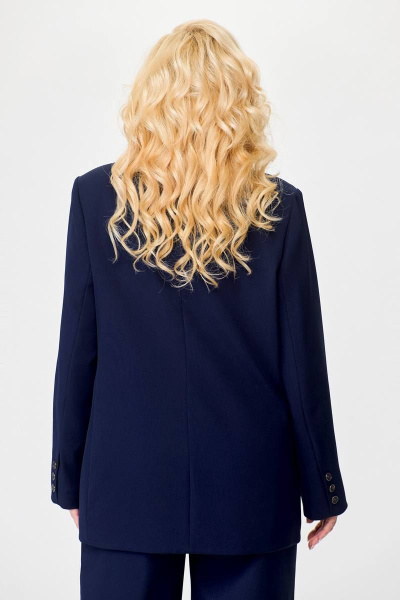 Деловой костюм 2-ка жакет и брюки из костюмной ткани Swallow 676.1 темно-синий - фото 11