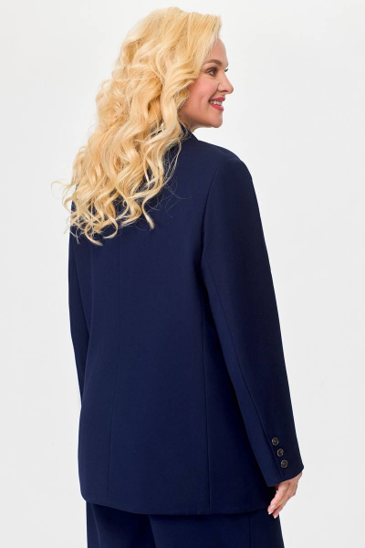 Деловой костюм 2-ка жакет и брюки из костюмной ткани Swallow 676.1 темно-синий - фото 10