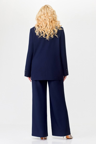 Деловой костюм 2-ка жакет и брюки из костюмной ткани Swallow 676.1 темно-синий - фото 9