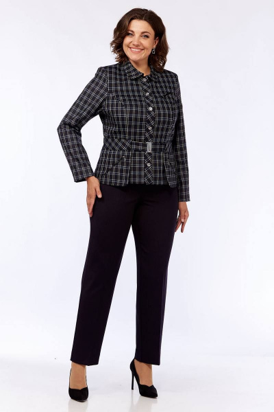 Костюм 2-ка из текстиля для делового образа Lady Style Classic 564 т.синий - фото 2