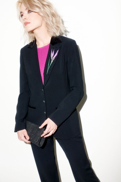 Брюки женские с покрой 7/8 с поясом и карманами BURVIN 8867-11 - фото 4