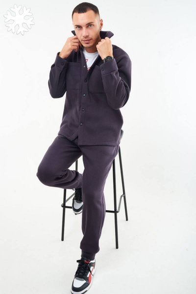 Утепленный мужской костюм с рубашкой и брюками из трикотажа GO M3032/30-03.182-188 - фото 1
