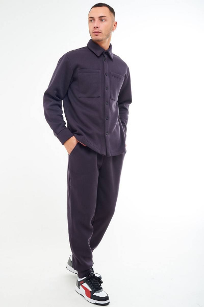 Утепленный мужской костюм с рубашкой и брюками из трикотажа GO M3032/30-03.182-188 - фото 3