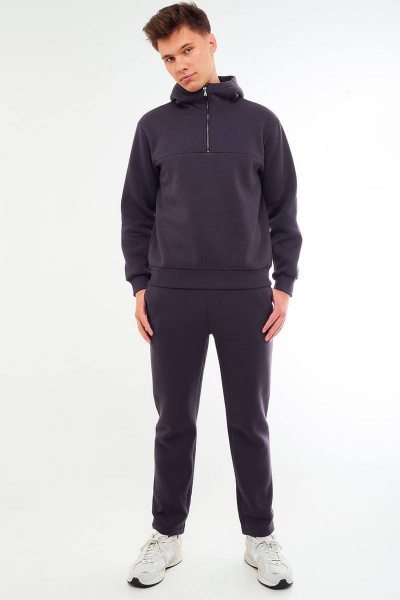 Утепленный мужской костюм из трикотажа с капюшоном и логотипом GO M3054/30-03.176-182 - фото 2