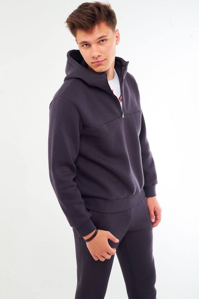 Утепленный мужской костюм из трикотажа с капюшоном и логотипом GO M3054/30-03.176-182 - фото 3