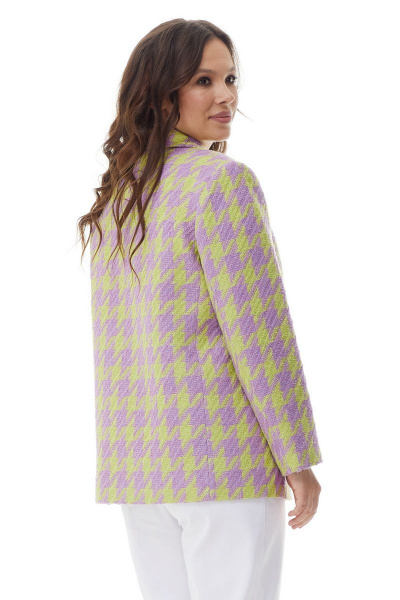 Жакет прямого кроя из текстиля с боковыми карманами Магия моды 2303 сирень_салат - фото 2