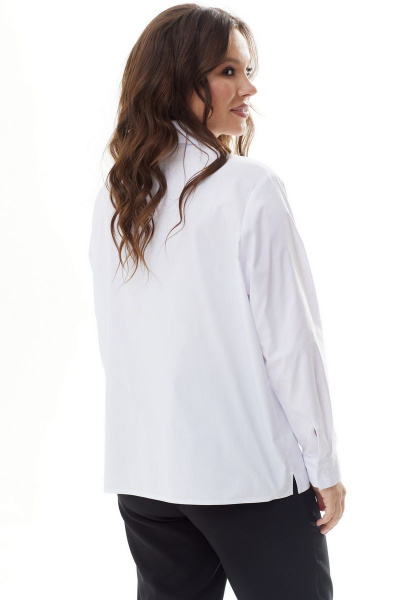 Блуза прямого кроя из хлопка с накладным карманом Магия моды 2304 белый - фото 2