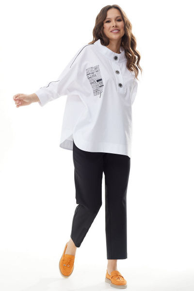 Блуза, брюки Магия моды 2310 белый_черный - фото 1