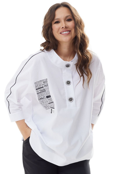 Блуза, брюки Магия моды 2310 белый_черный - фото 3