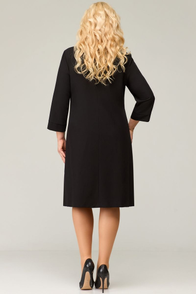 Деловое платье приталенного силуэта с имитацией запаха Svetlana-Style 1658 черный - фото 3