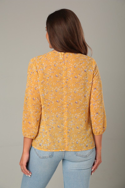 Блуза приталенного силуэта из креп-шифона с сборкой Modema м.192/8 - фото 5