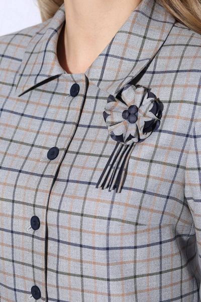 Жакет, юбка LeNata 21091 серый-в-клетку - фото 3